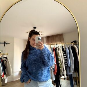 SHEIN Blue Turtleneck Sweater for Women